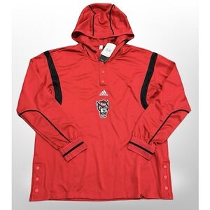 Adidas NC State Wolfpack Tuffy Logo Shooter Hoodie Shirt Men's Large Red NWT